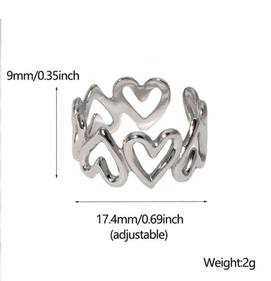 Silver heart ring