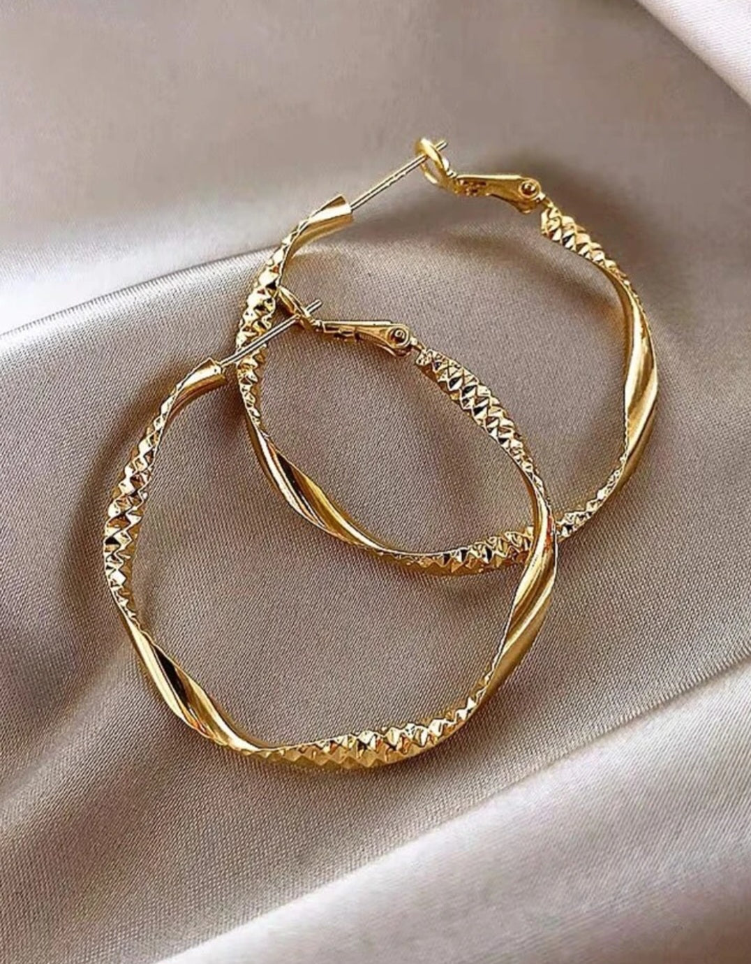 Gold Shimmer Hoop Earrings