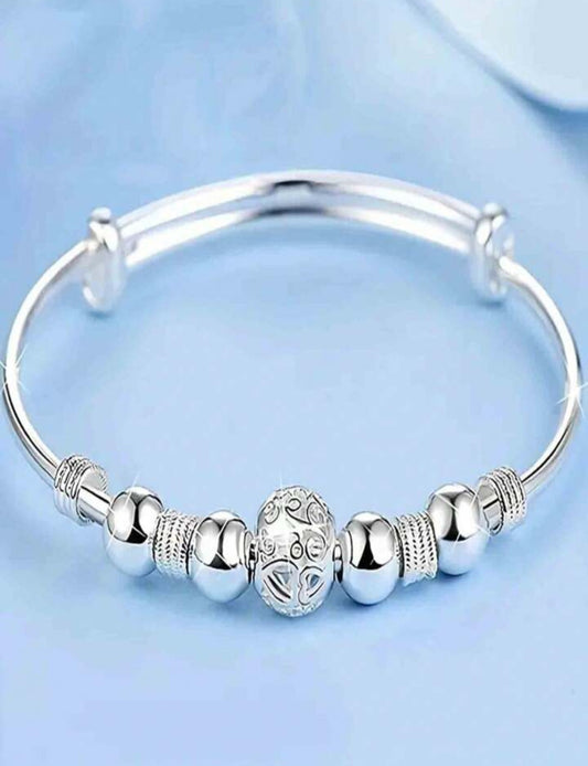 Silver bead bracelet