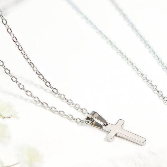 18K Gold PVD Stainless Steel Cross Pendant Necklace