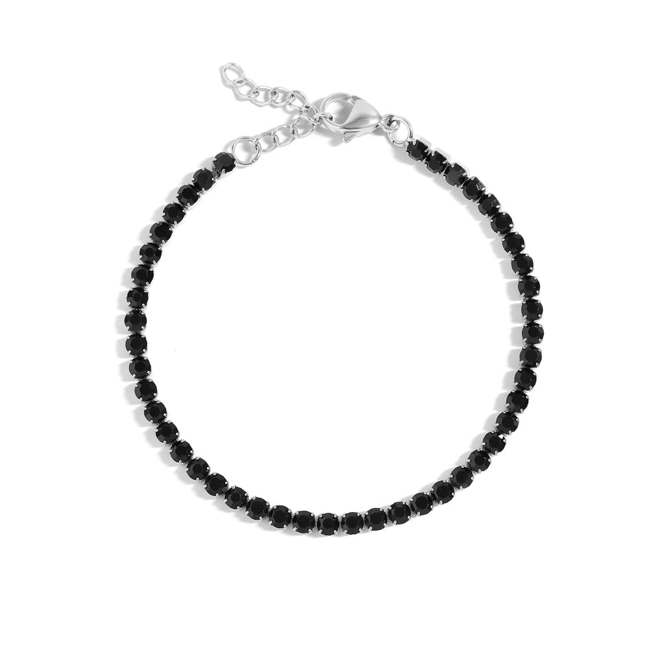 Jet Rhinestone Tennis Bracelet