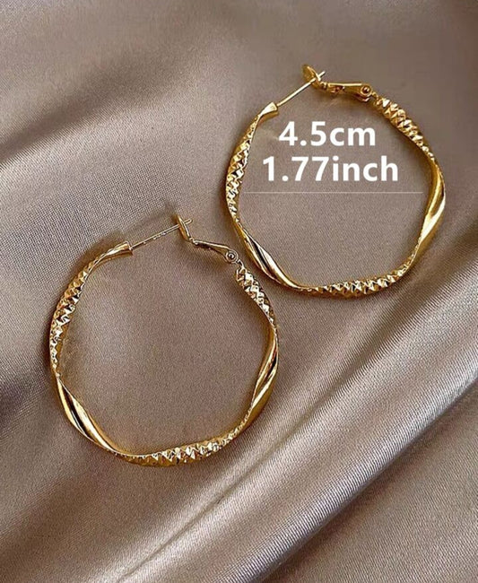 Gold Shimmer Hoop Earrings