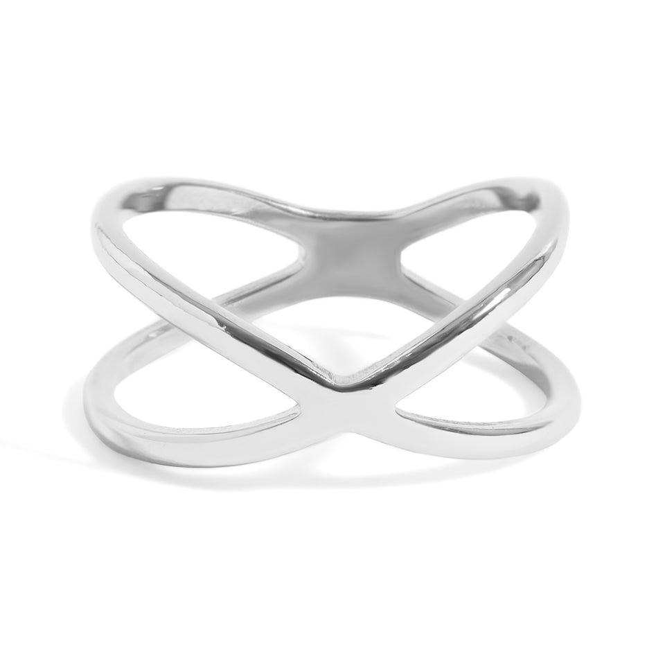 18k Gold PVD Stainless Steel X Ring