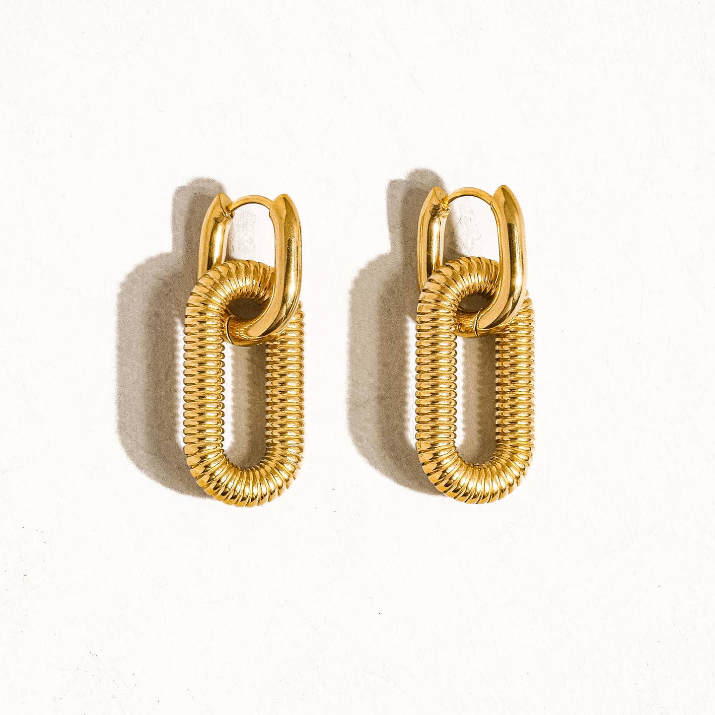 Double Chain Hoop Earrings
