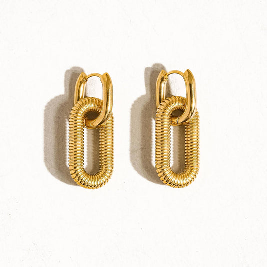 Double Chain Hoop Earrings