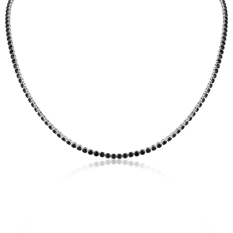 Jet Rhinestone Tennis Necklace