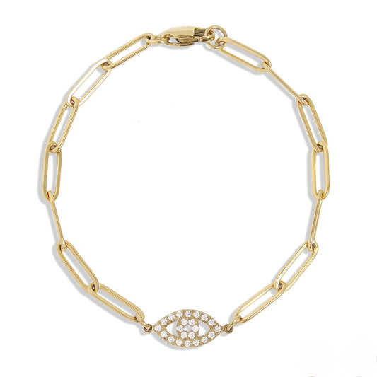 18k Gold PVD Stainless Steel Evil Eye Bracelet
