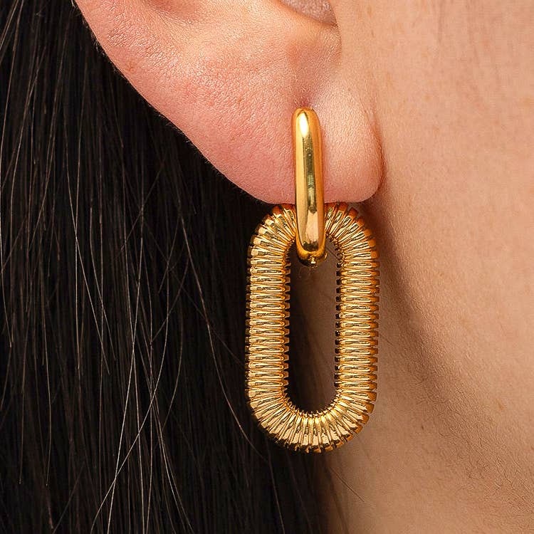 Double Chain Hoop Earrings